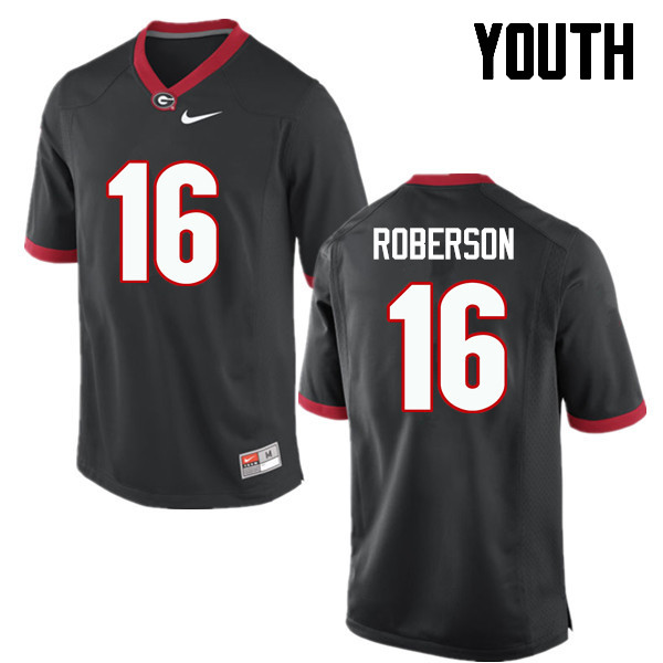 Youth Georgia Bulldogs #16 Caleeb Roberson College Football Jerseys-Black